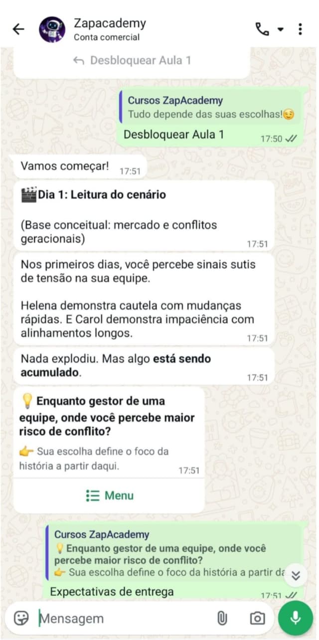 Treinamento ZapAcademy no WhatsApp